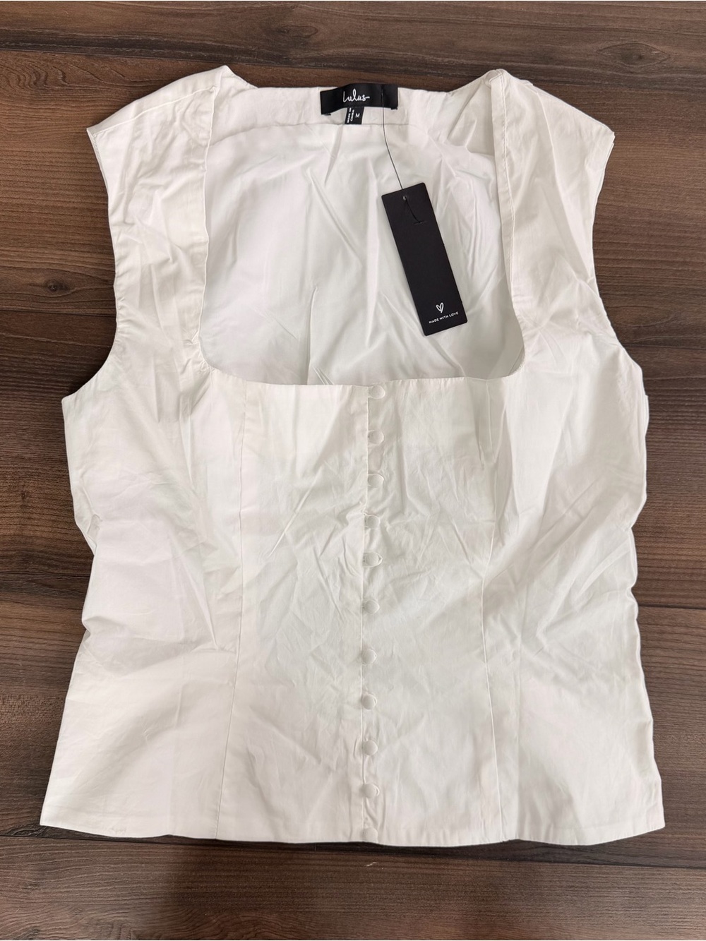 NWT Lulus Square Neck Button Down Top